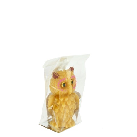 Bougie chouette colorée pure cire d'abeille N°12