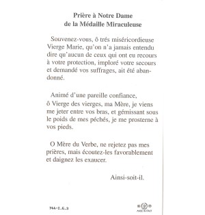 Image Prière Vierge Miraculeuse