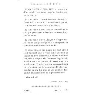 Image Prière Curé d´Ars