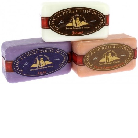 Coffret 3 savons Lilas, Olive Pamplemousse, Jasmin