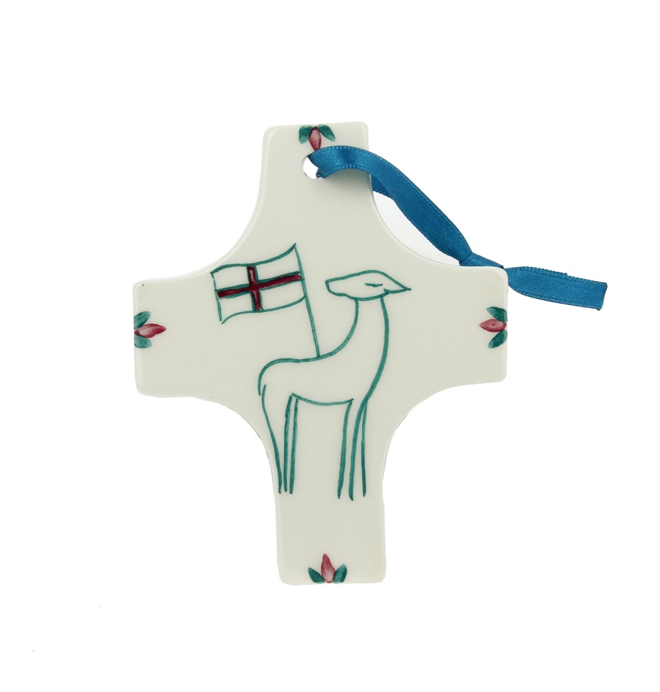 Croix Murale - Agneau Marron (10x10 cm)