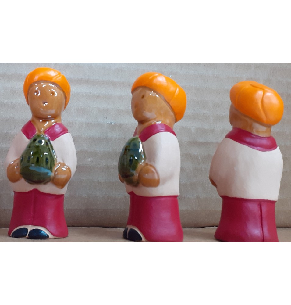 CRECHE B2 N°15 - Le pèlerin - Santons en terre cuite (6cm)