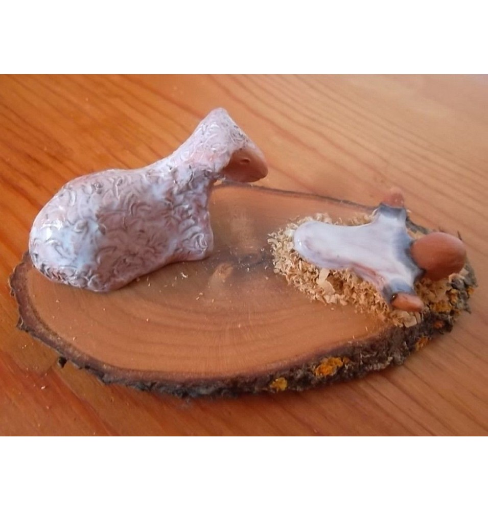 Vierge à l'Enfant, en terre cuite émaillée - (SC-VEém)