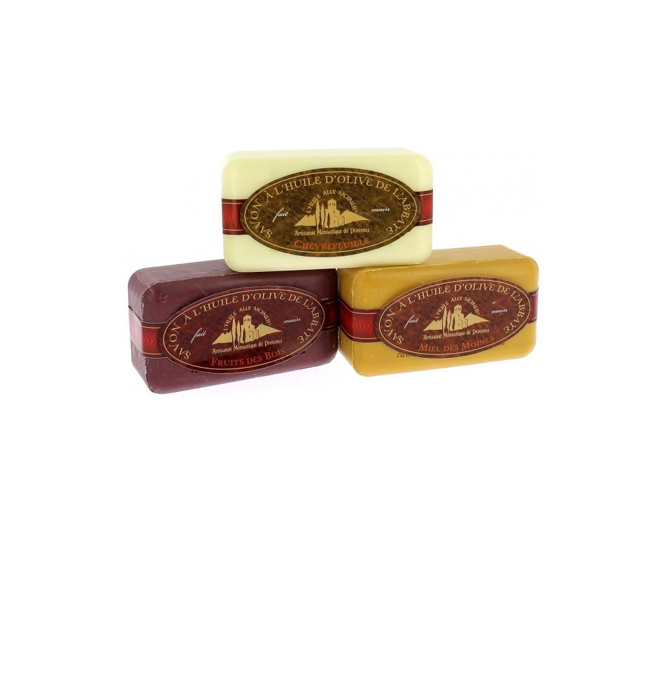 Savons Coffret de 3 : Fruits des bois, Miel et Chèvrefeuille