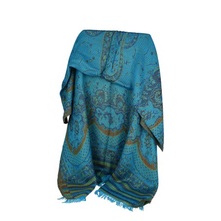 Châle Indien Pashmina Rose et Vert