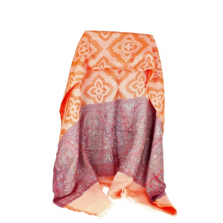 Châle Indien Pashmina Rose et Vert