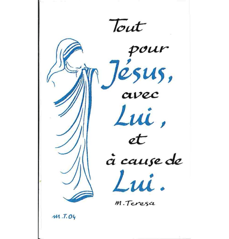 Carte Prière - MT04 - Avec LUI et à Cause de LUI
