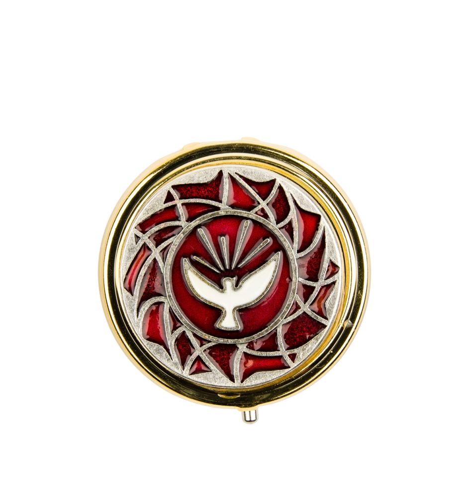 Custode hosties en métal émaillé esprit saint