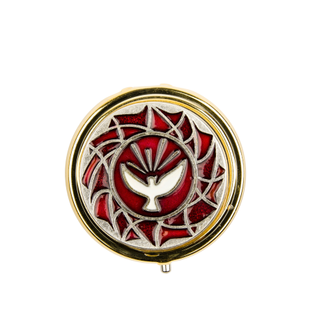 Custode hosties en métal émaillé esprit saint