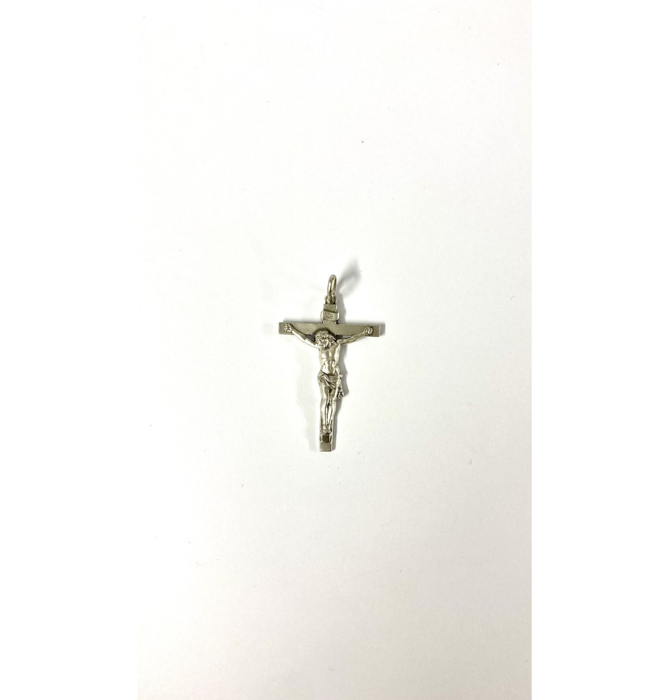 CRUCIFIX SUR CROIX 5.5 cm plaqué or et métal incrusté