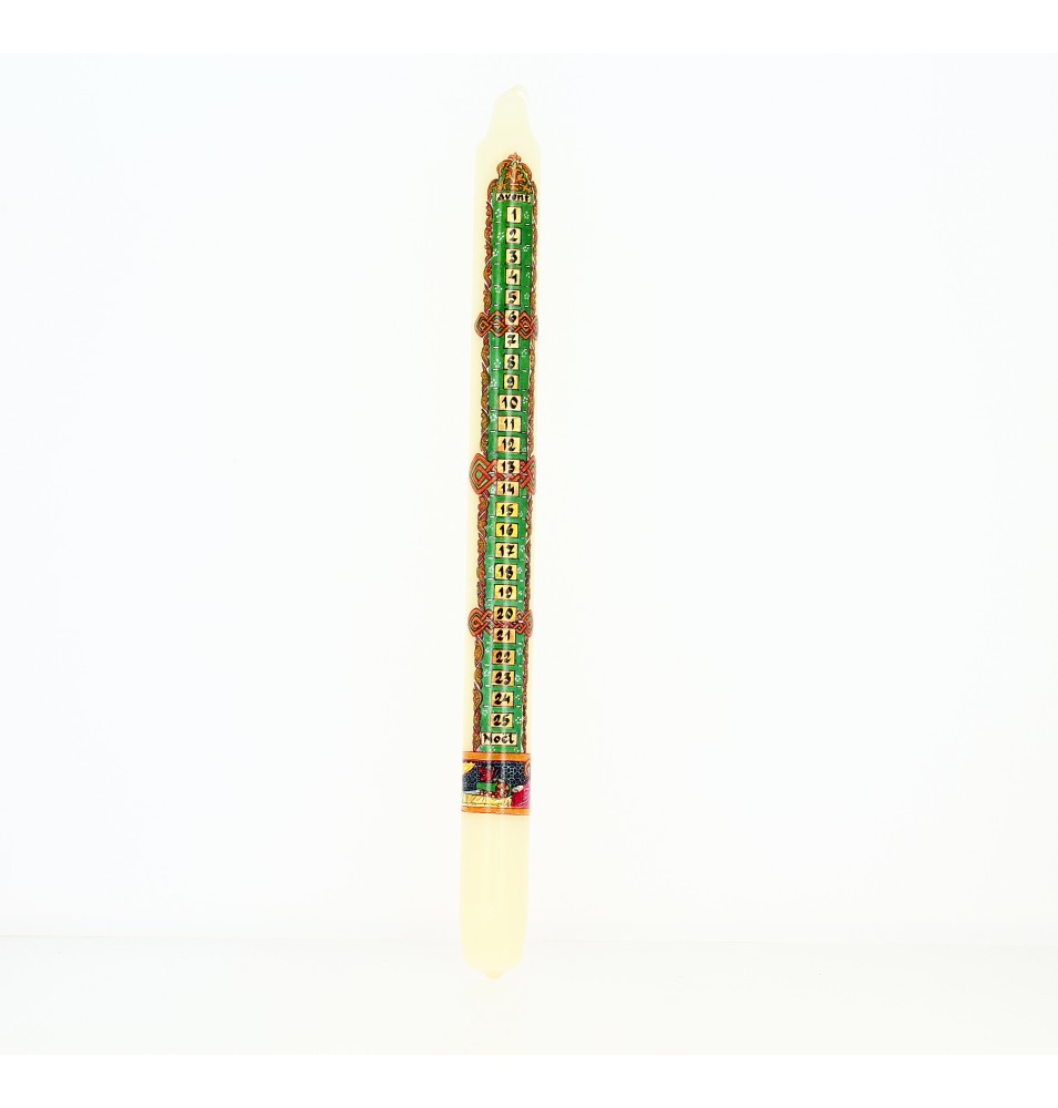 Bougie d'Avent décorée avec une Nativité - (JO-av2017)