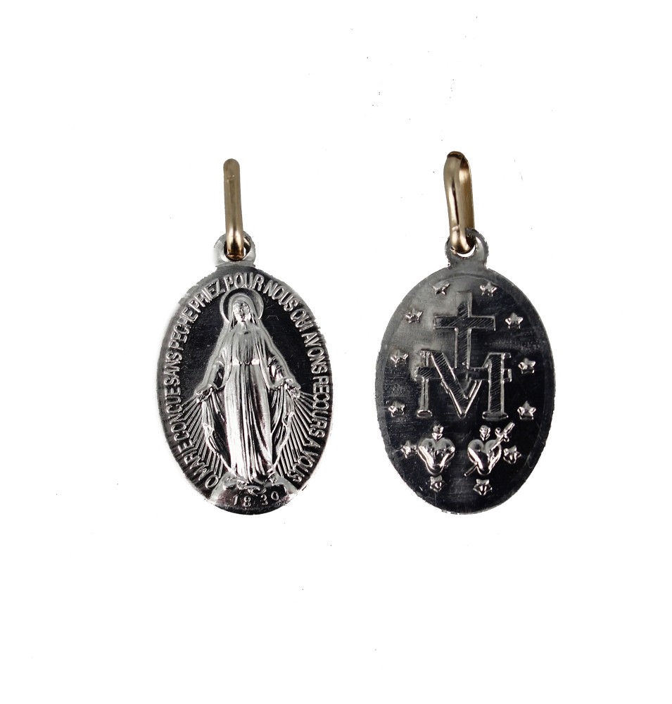 Médaille miraculeuse de Marie Argentée 1.7 cm