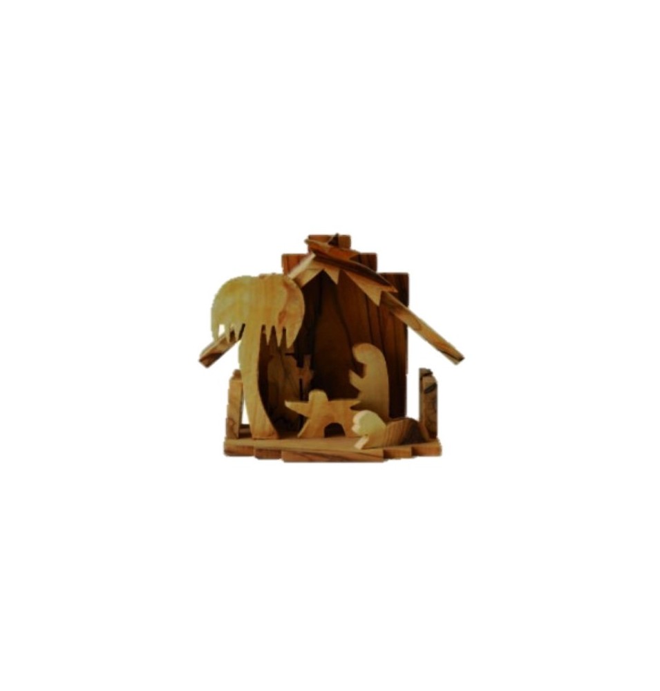 CRECHE B2 N°53 - Coffret Sainte Famille 3 santons : Jésus, Marie et Joseph en terre cuite (6cm)