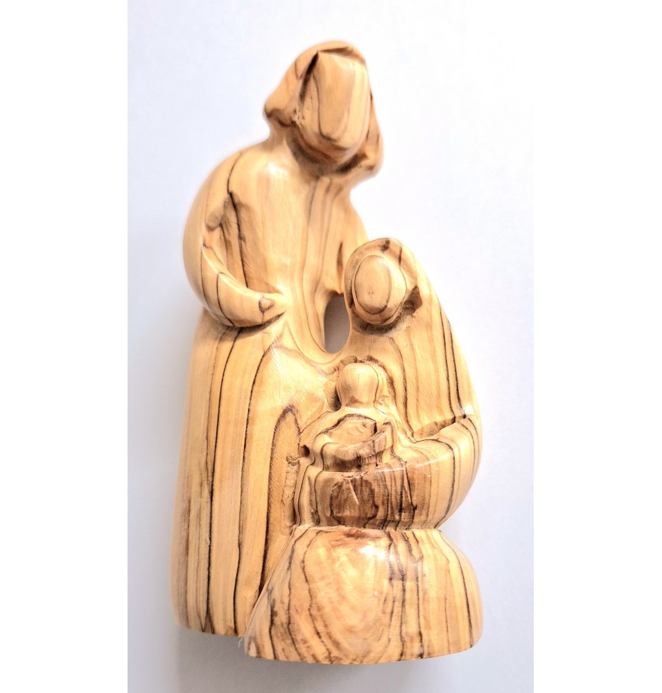CRECHE B2 N°53 - Coffret Sainte Famille 3 santons : Jésus, Marie et Joseph en terre cuite (6cm)