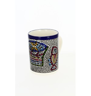 Mug mosaïque poissons  en céramique