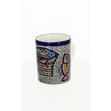 Mug mosaïque poissons  en céramique