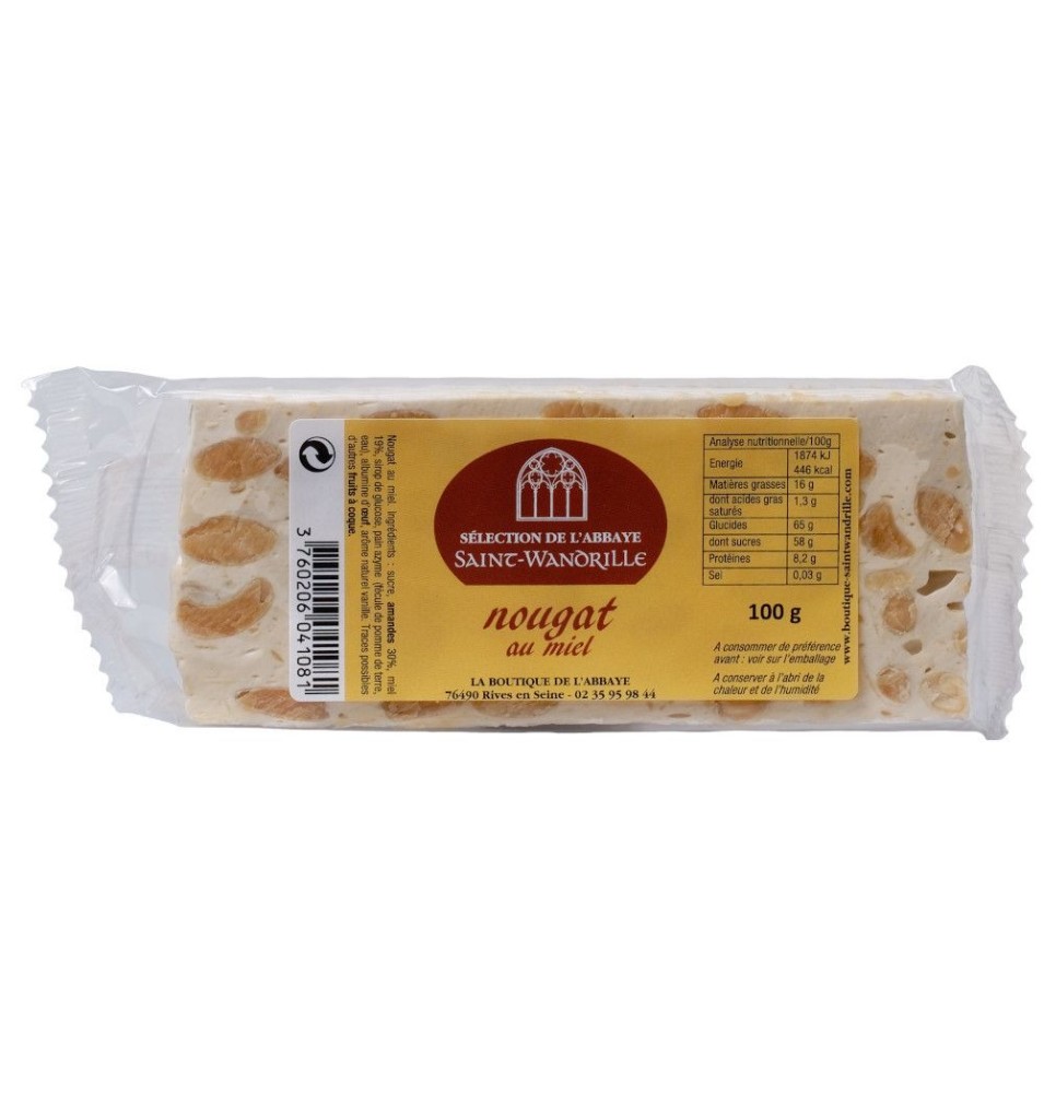 Nougat au miel - plaque de 100g (SW-923)