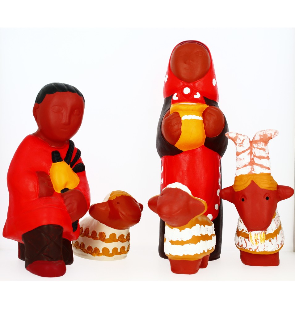 CRECHE B3 - Sainte Famille - 3 Santons de Grande Taille