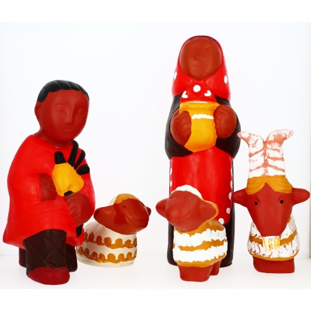 CRECHE B3 - Sainte Famille - 3 Santons de Grande Taille