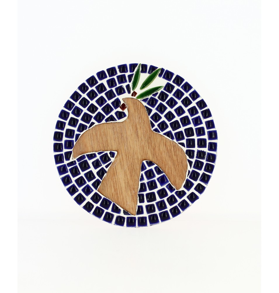 Colombe décorative en céramique à suspendre - Bleu