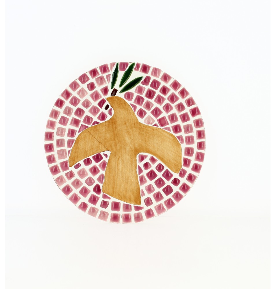 Colombe décorative en céramique à suspendre - Bleu