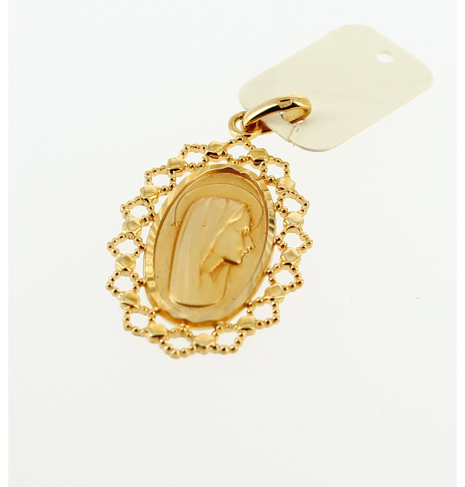 MEDAILLE VIERGE OVALE plaqué or