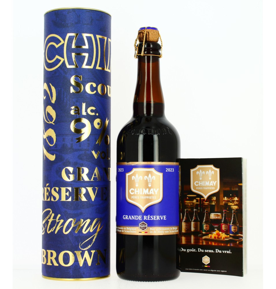 Bière Chimay Bleue Grande Réserve - 3 Fermentations dont Barriques Calvados - 75 cL ~ 2023
