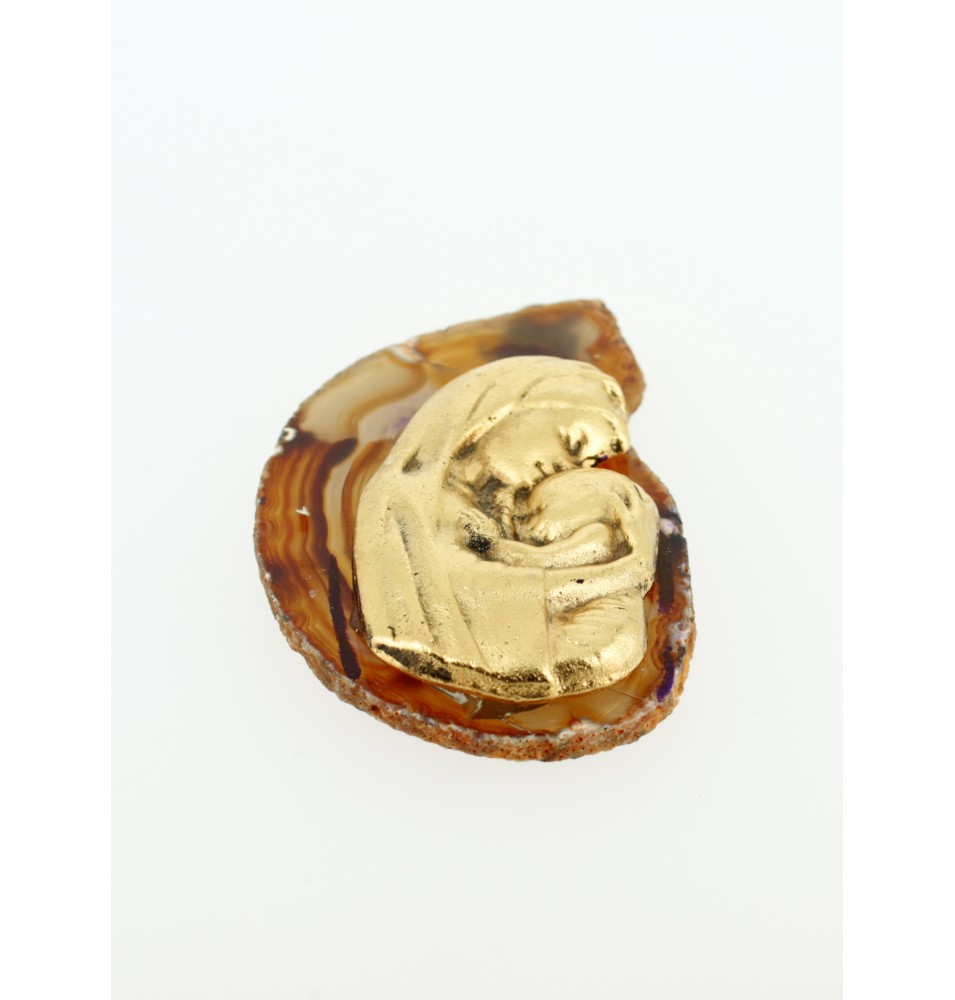 Lamelle en agathe - vierge et enfant