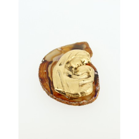 Lamelle en agathe - vierge et enfant