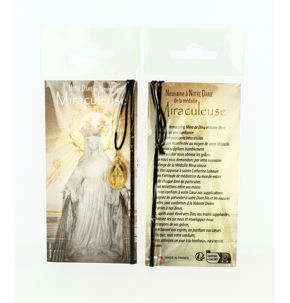 Pendentif avec Médaille Miraculeuse et Neuveine à ND au dos
