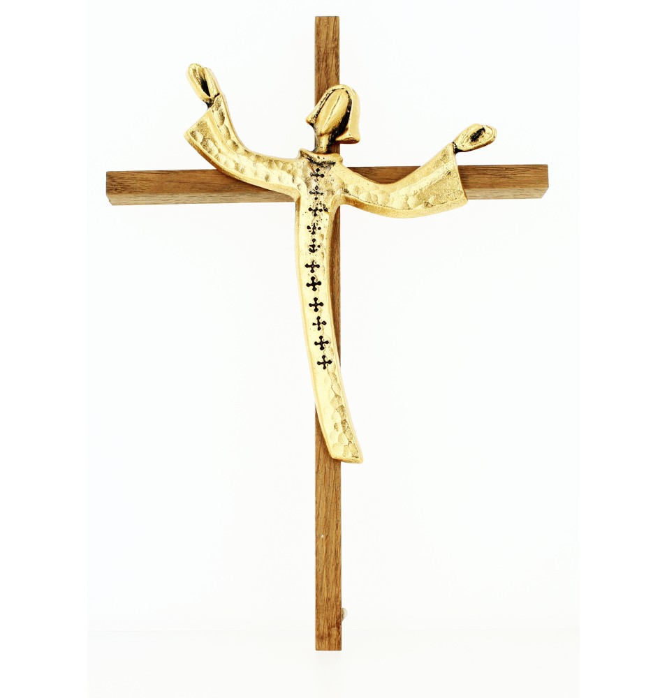 Grand crucifix bois et métal