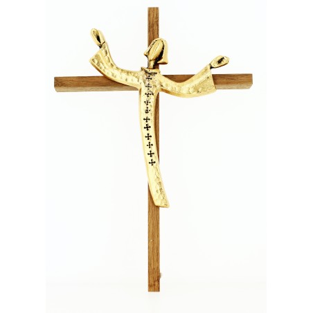 Grand crucifix bois et métal