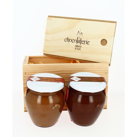 Coffret - Lot 2 pâtes à tartiner - praliné-cacao