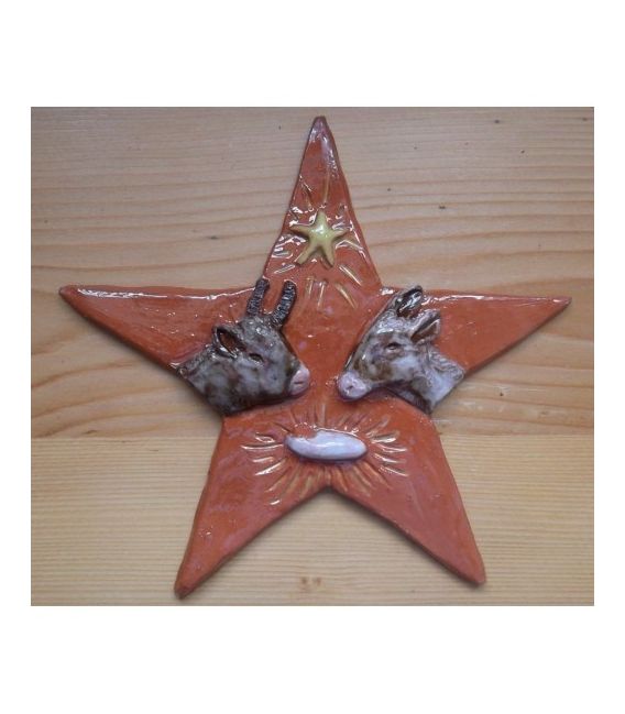 Bas-Relief Crèche Etoile en céramique émaillée - (SC-CEem)