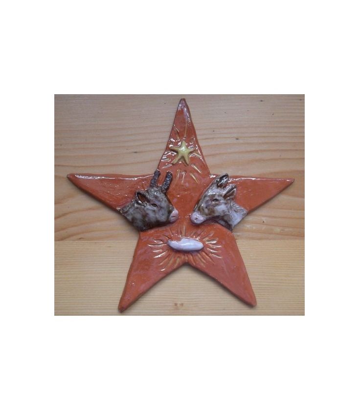 Bas-Relief Crèche Etoile en céramique émaillée - (SC-CEem)