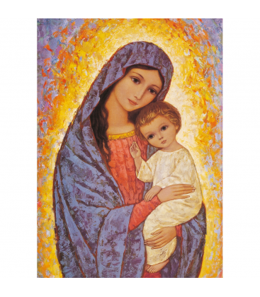 Icône religieuse de la Vierge de lumière avec l'Enfant - (FL-G5014)