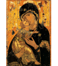 Icône Religieuse de la Vierge de Vladimir - (FL-G103B)