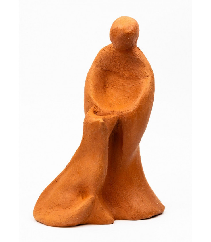 François et le Loup en Terre Cuite - (SC-FL)