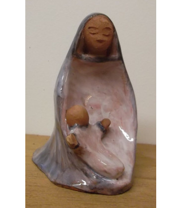 Vierge à l'Enfant, en terre cuite émaillée - (SC-VEem)
