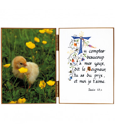 Diptyque religieux au poussin - (FL-CHD106A)
