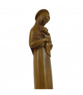Statue religieuse de la Vierge Mère auréolée ton bois - (FL-vma20bc)