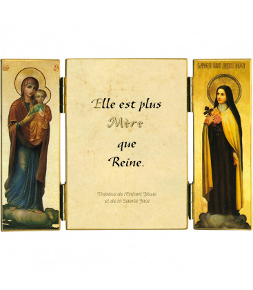 Triptyque religieux de sainte Thérèse de l'Enfant-Jésus sur Marie - (FL-TRT38B)
