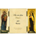 Triptyque religieux de sainte Thérèse de l'Enfant-Jésus sur Marie - (FL-TRT38B)