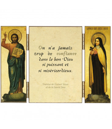 Triptyque religieux de sainte Thérèse de l'Enfant-Jésus sur la confiance - (FL-TRT37A)