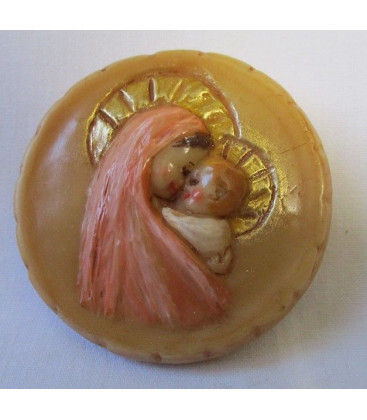 Médaillon rond visages de profil - Orange - (CF CM7PS)