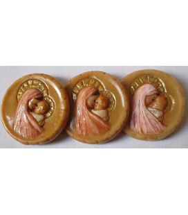 Médaillon rond visages de profil - Orange - (CF CM7PS)