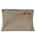 Pochette Pied de Poule caramel zip noir - (CF OPP N)
