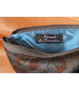 Trousse doublée "Brassée de fleurs" fond vieil or - (CF OTCR OR25)