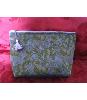 Trousse doublée "Brassée de fleurs" mauve - (CF OTCR VIO25)