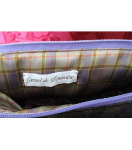 Trousse doublée "Brassée de fleurs" mauve - (CF OTCR VIO25)